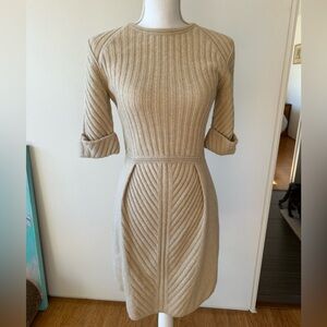 Fendi Beige Wool Midi Dress. Size IT 40
